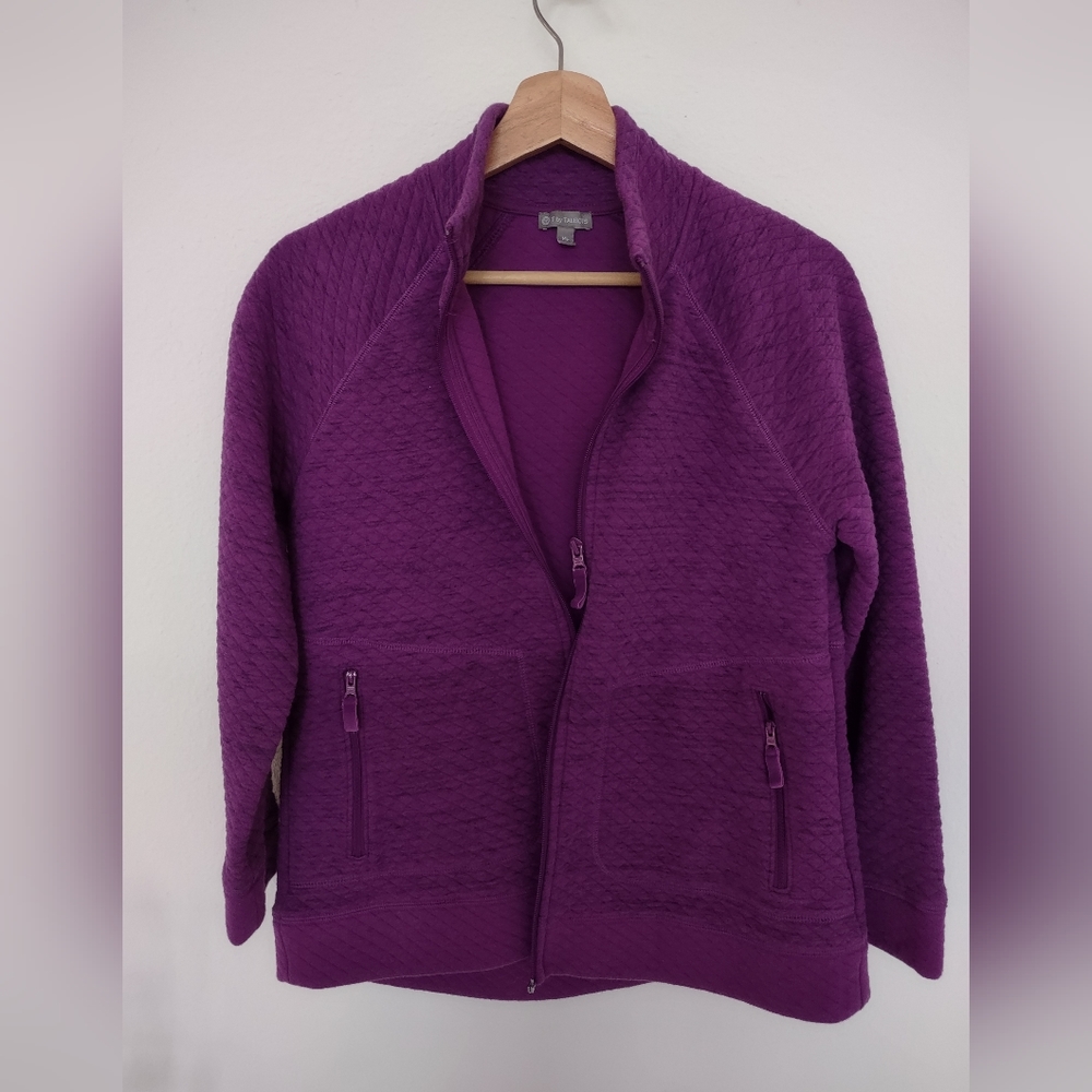T By Talbots Lilac Purple Full Zip Light Jacket Size sp PETITE NWT
